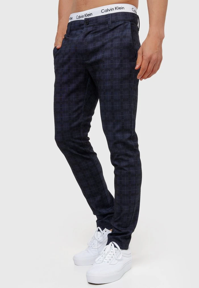 INDICODE JEANS Chino - Navy Check 1 INDICODE JEANS Chino - Navy Check