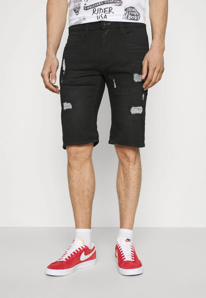 INDICODE JEANS COMMERCIAL KEN HOLES - Short En Jean - Black 1 INDICODE JEANS COMMERCIAL KEN HOLES - Short En Jean - Black