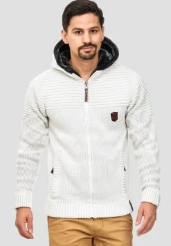 INDICODE JEANS Sweat à Capuche Zippé - Off-white