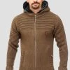 INDICODE JEANS Sweat à Capuche Zippé - Brown