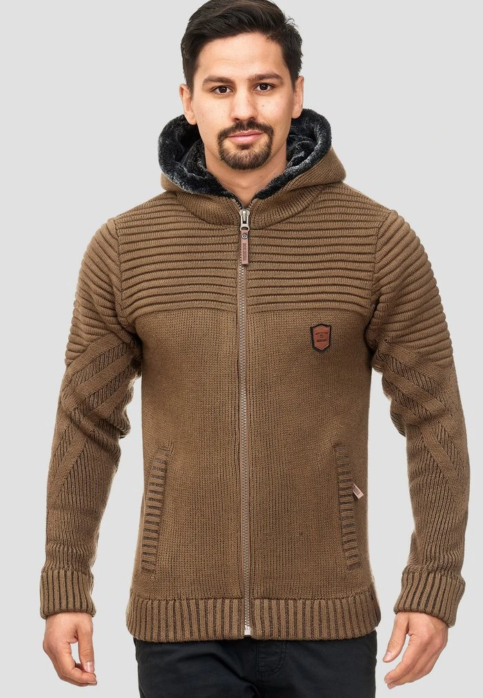 INDICODE JEANS Sweat à Capuche Zippé - Brown 1 INDICODE JEANS Sweat à Capuche Zippé - Brown