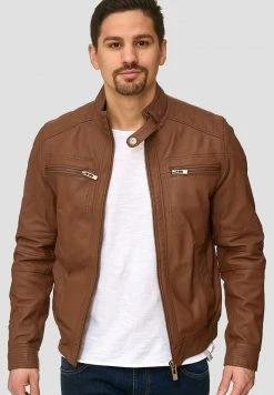 INDICODE JEANS GERMO - Veste En Cuir - Camel -INDICODE Boutique 0b3108cceec44747a8a445756aa713d4