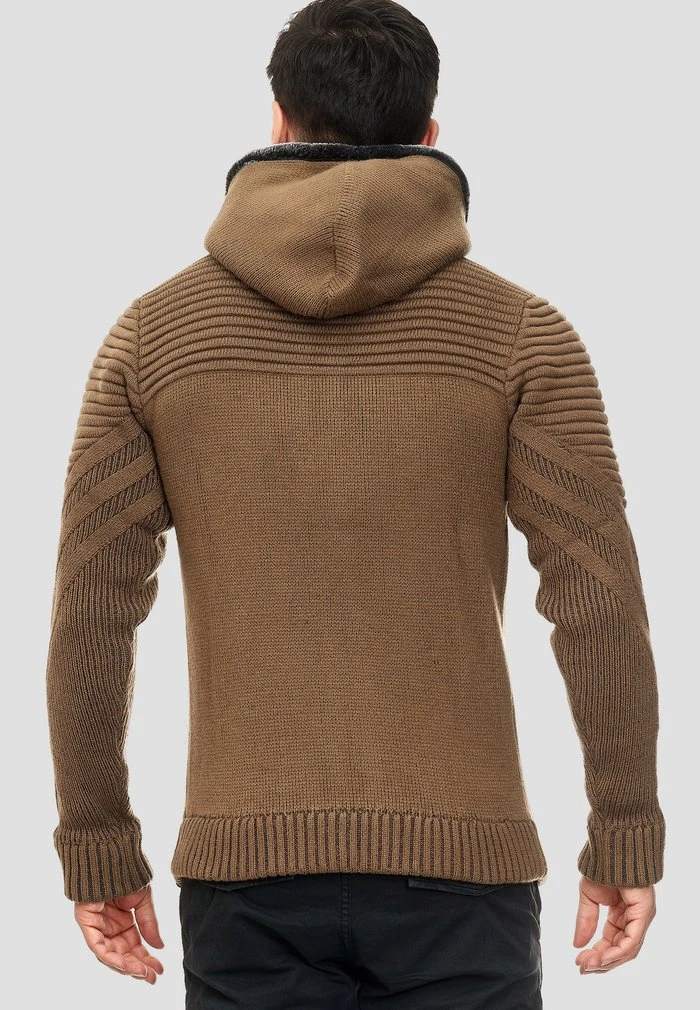 INDICODE JEANS Sweat à Capuche Zippé - Brown 3 INDICODE JEANS Sweat à Capuche Zippé - Brown – Image 3
