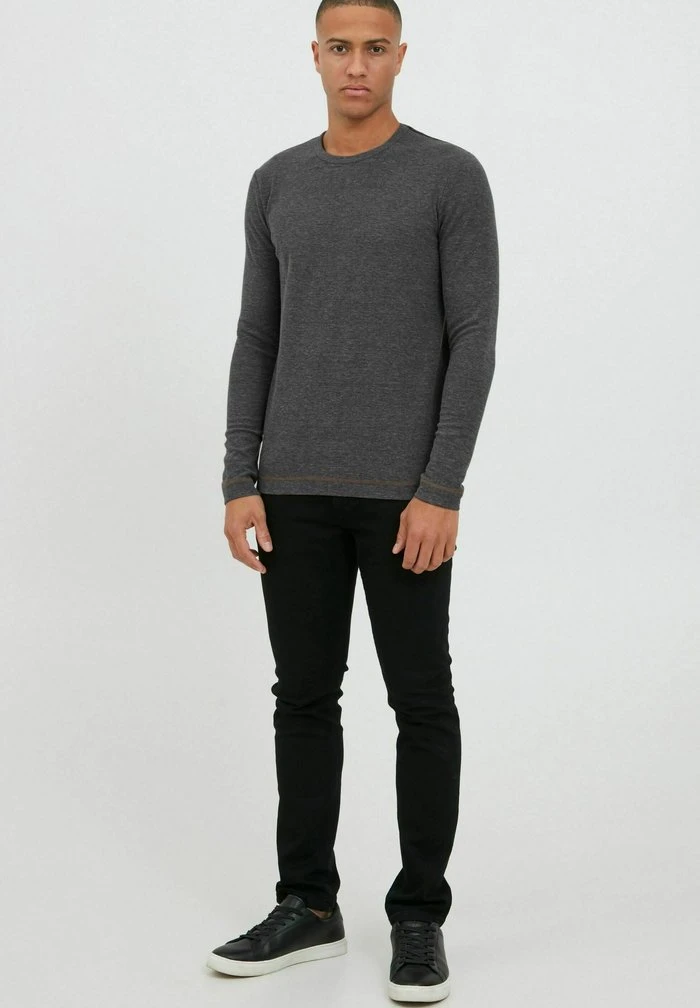 INDICODE JEANS IDAMBROSIUS - T-shirt à Manches Longues - Charcoal Mix 2 INDICODE JEANS IDAMBROSIUS - T-shirt à Manches Longues - Charcoal Mix â Image 2