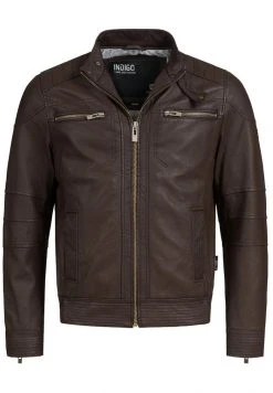 INDICODE JEANS GERMO - Veste En Cuir - Dark Brown -INDICODE Boutique 210a5de98a224c40a1190bc47b3e1821