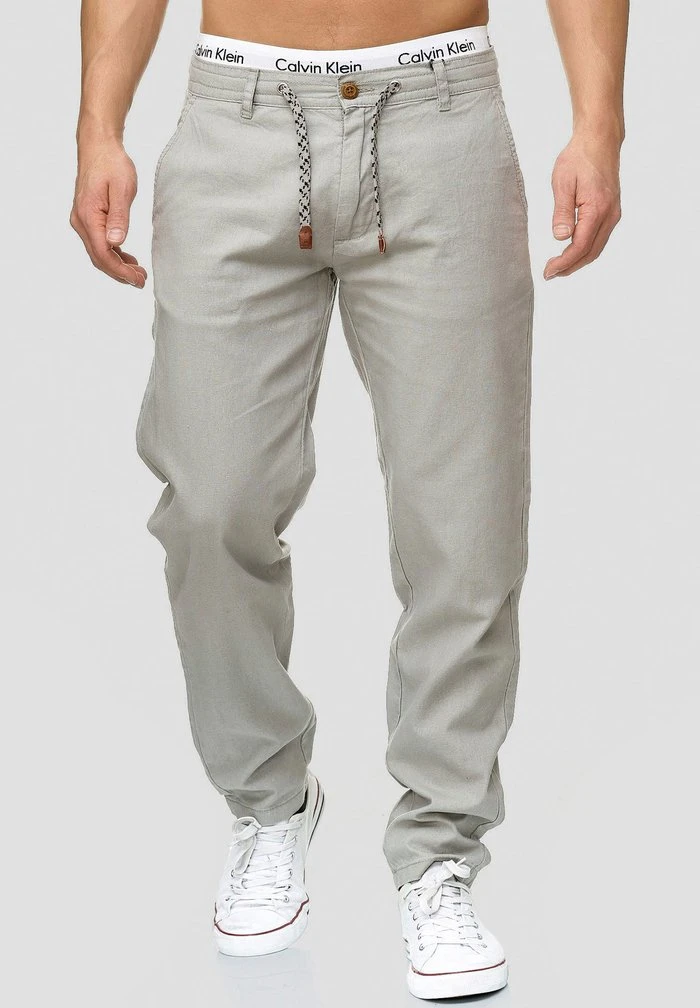 INDICODE JEANS BOULWARE - Pantalon Classique - Lt Grey 1 INDICODE JEANS BOULWARE - Pantalon Classique - Lt Grey