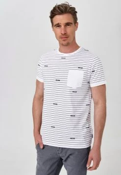 INDICODE JEANS ECKLEY - T-shirt Imprimé - Optical White