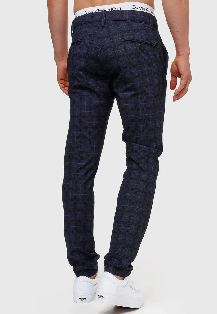 INDICODE JEANS Chino - Navy Check 3 INDICODE JEANS Chino - Navy Check – Image 3