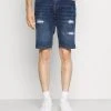 INDICODE JEANS KADEN HOLES - Short En Jean - Medium Indigo