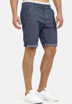 INDICODE JEANS CASUAL FIT - Short - Mottled Blue -INDICODE Boutique 324c369b3698418ba70bd5f1d385fb46