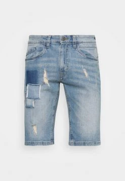 INDICODE JEANS FABRIC PATCH AVILA - Short En Jean - Blue Wash -INDICODE Boutique 3b1183cb5232446799b4f433706e8536