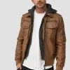 INDICODE JEANS AARON - Veste En Similicuir - Brown