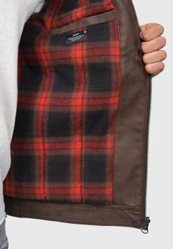 INDICODE JEANS MANUEL - Veste En Similicuir - Dark Brown -INDICODE Boutique 44bc17f557944057990be97bd1faffc5