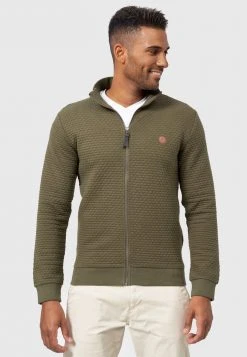 INDICODE JEANS BERMIE - Sweat à Capuche Zippé - Army