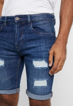INDICODE JEANS KADEN HOLES - Short En Jean - Medium Indigo -INDICODE Boutique 476bc98a94bc42a0b9c65967eec3a9bb