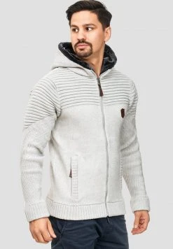 INDICODE JEANS Sweat à Capuche Zippé - Gray -INDICODE Boutique 4c6ac09f69a147eb9cd7b03eab8902ec