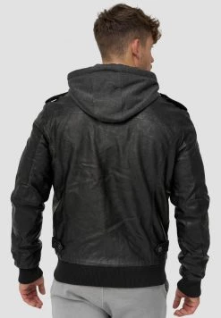 INDICODE JEANS AARON - Veste En Similicuir - Black -INDICODE Boutique 57dd81dd8f304de69f734f2550bf50e9