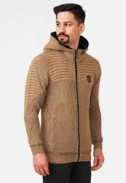 INDICODE JEANS Sweat à Capuche Zippé - Beige -INDICODE Boutique 594204eaa574489487b52a28211b6c95