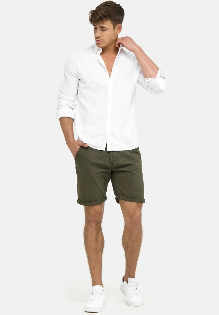 INDICODE JEANS CASUAL FIT - Short - Grün Army 2 INDICODE JEANS CASUAL FIT - Short - Grün Army – Image 2
