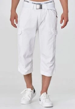 INDICODE JEANS MIT GÜRTEL NICOLAS - Short - Optical White