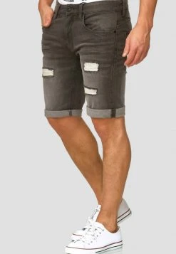 INDICODE JEANS CUBA CADEN - Short En Jean - Dark Grey
