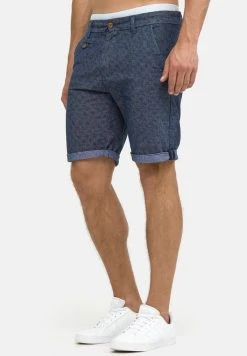 INDICODE JEANS CASUAL FIT - Short - Mottled Blue -INDICODE Boutique 7ade3c58141346ff89091c39e25ee22b