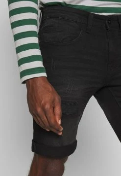 INDICODE JEANS KADEN HOLES - Short En Jean - Ultra Black -INDICODE Boutique 7b99ea43f0a749d697f29a4098357ffc