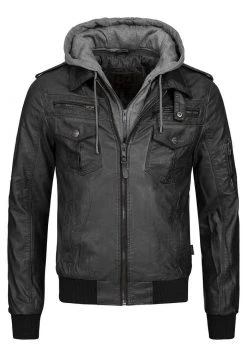INDICODE JEANS AARON - Veste En Similicuir - Black -INDICODE Boutique 7ff03855292d4f5bbb713319f4c46afa
