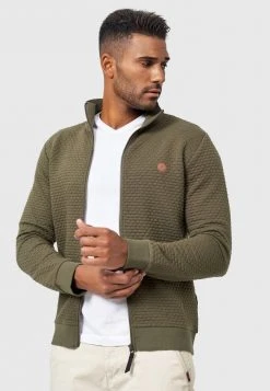 INDICODE JEANS BERMIE - Sweat à Capuche Zippé - Army -INDICODE Boutique 82aab88a59a34b7c85724d92ebe39824
