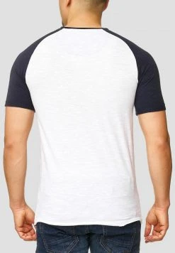 INDICODE JEANS WILBUR - T-shirt Imprimé - White/navy -INDICODE Boutique 82edab24820c4ba1a8d59c5a672cd32a