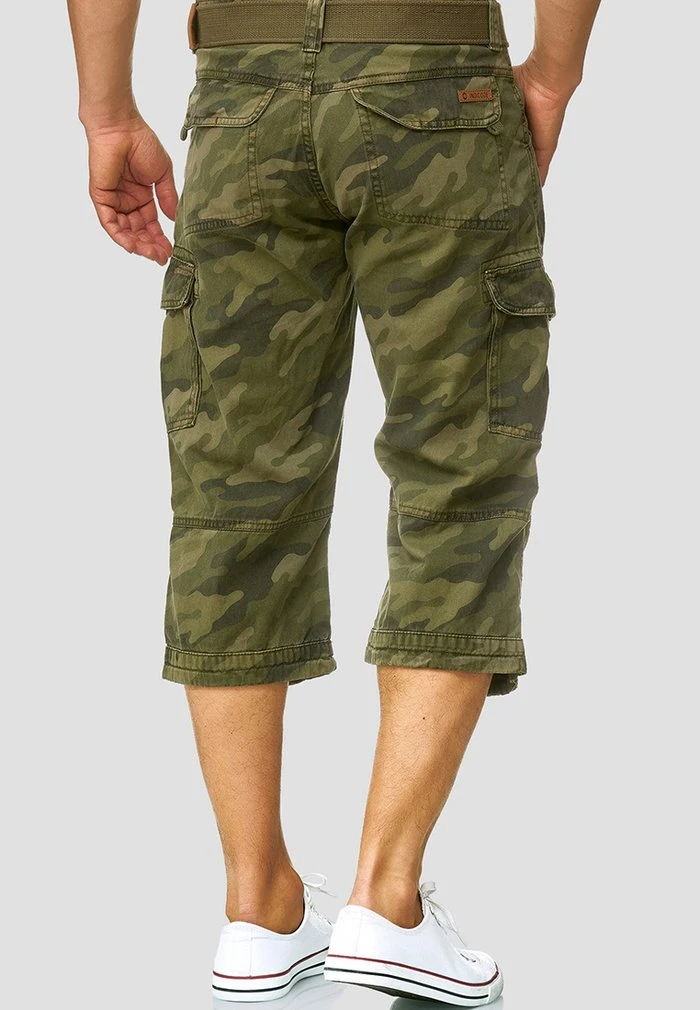 INDICODE JEANS MIT GÜRTEL NICOLAS - Short - Mottled Dark Green 3 INDICODE JEANS MIT GÜRTEL NICOLAS - Short - Mottled Dark Green – Image 3