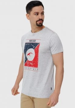 INDICODE JEANS T-shirt Imprimé - Lt Grey Mix -INDICODE Boutique 8df90997eca746e188ffd3a10adf3eef