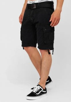 INDICODE JEANS CARGO ABNER - Short - Black -INDICODE Boutique 9264ad0a572d4afeafcbc247b788a97f