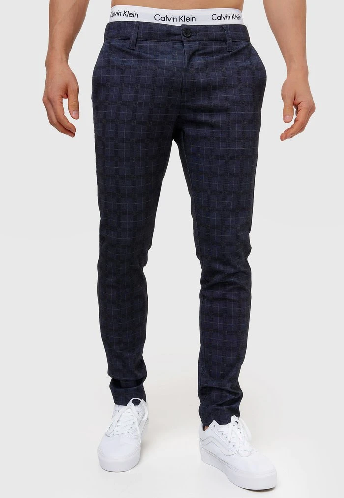 INDICODE JEANS Chino - Navy Check 4 INDICODE JEANS Chino - Navy Check – Image 4