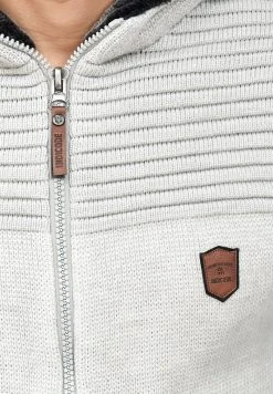 INDICODE JEANS Sweat à Capuche Zippé - Gray -INDICODE Boutique a78f35c4a0e745ed830eceaae5d3921d