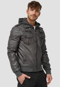 INDICODE JEANS AARON - Veste En Similicuir - Raven -INDICODE Boutique a8df0cc11de445b3a47c640a41986620