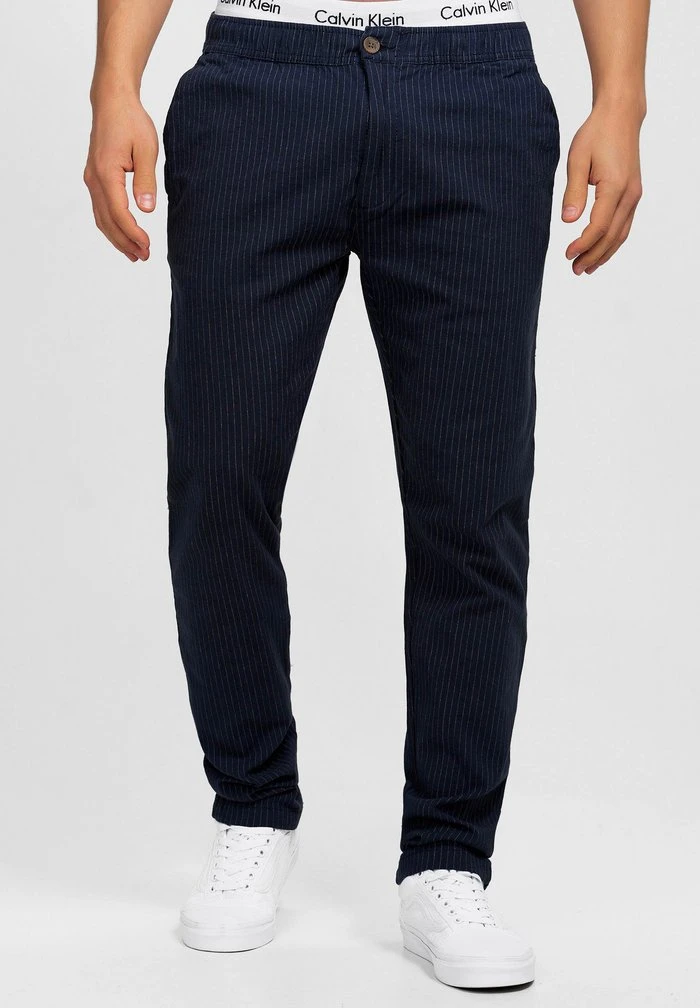 INDICODE JEANS COSTA - Chino - Navy Mix 1 INDICODE JEANS COSTA - Chino - Navy Mix