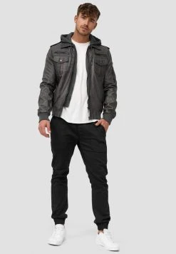 INDICODE JEANS AARON - Veste En Similicuir - Raven