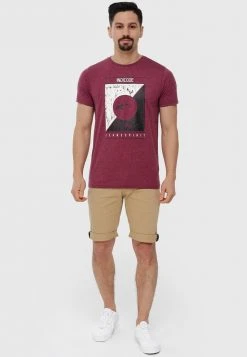 INDICODE JEANS T-shirt Imprimé - Bordeaux Mix
