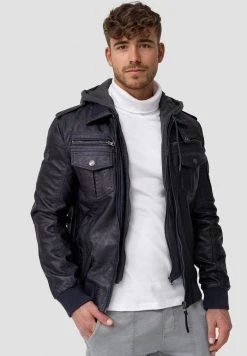 INDICODE JEANS AARON - Veste En Similicuir - Navy -INDICODE Boutique b3cfadca9a9d4a3dae2115a5c7561061