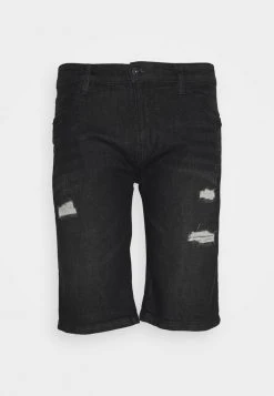 INDICODE JEANS KADEN HOLES - Short En Jean - Schwarz