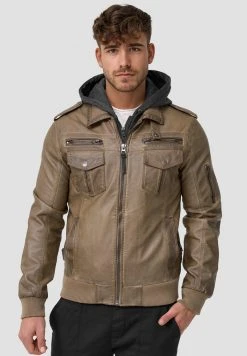 INDICODE JEANS AARON - Veste En Similicuir - Beige -INDICODE Boutique bda9f9c407364b8f987a34a988b4f964