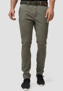 INDICODE JEANS WALLER - Chino - Dark Green -INDICODE Boutique bdb0c976dc454d0aa90bed4cd6c1f4a4