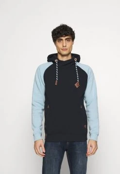 INDICODE JEANS DYOTT - Sweat à Capuche - Dunkelblau/hellblau