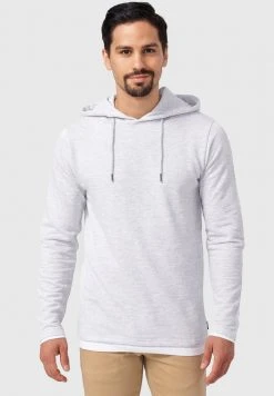 INDICODE JEANS LONGIS - Sweat à Capuche - Lt Grey Mix