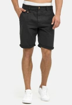 INDICODE JEANS CASUAL FIT - Short - Mottled Black