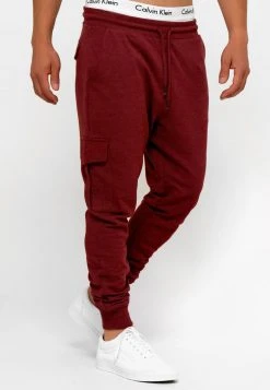 INDICODE JEANS BENDNER - Pantalon Cargo - Bordeaux Mix -INDICODE Boutique c055f393dd0e495b933259b81592bd79