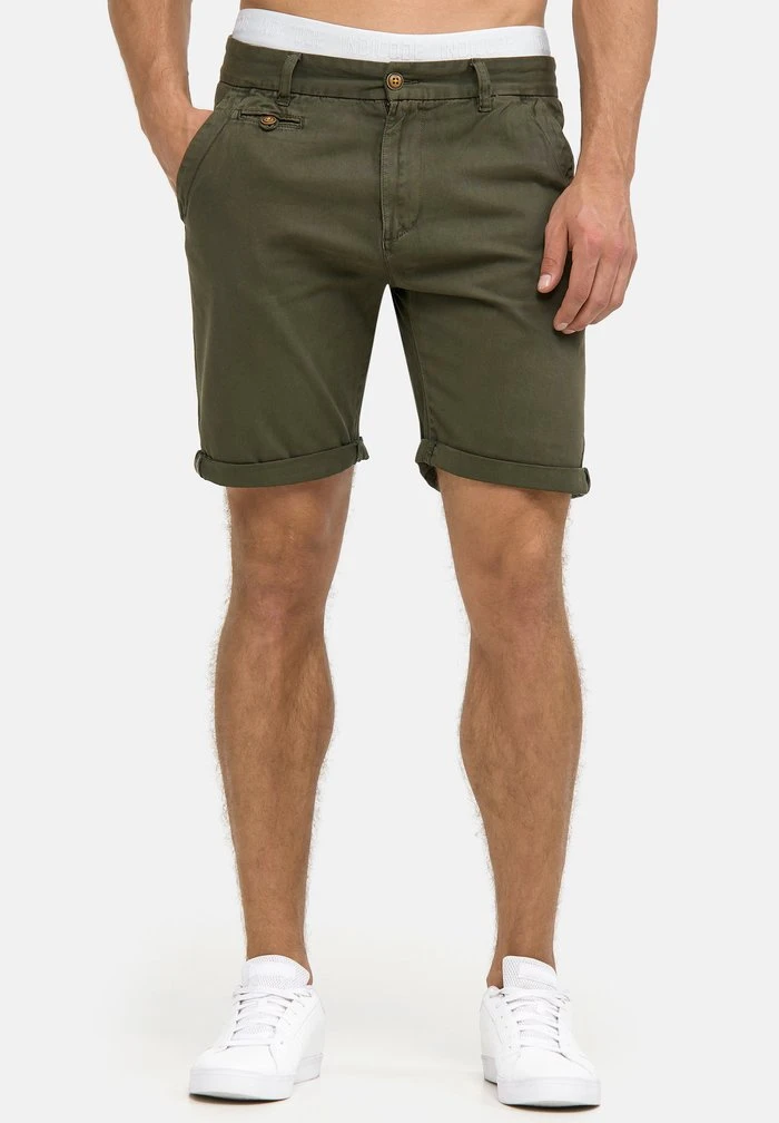 INDICODE JEANS CASUAL FIT - Short - Grün Army 1 INDICODE JEANS CASUAL FIT - Short - Grün Army