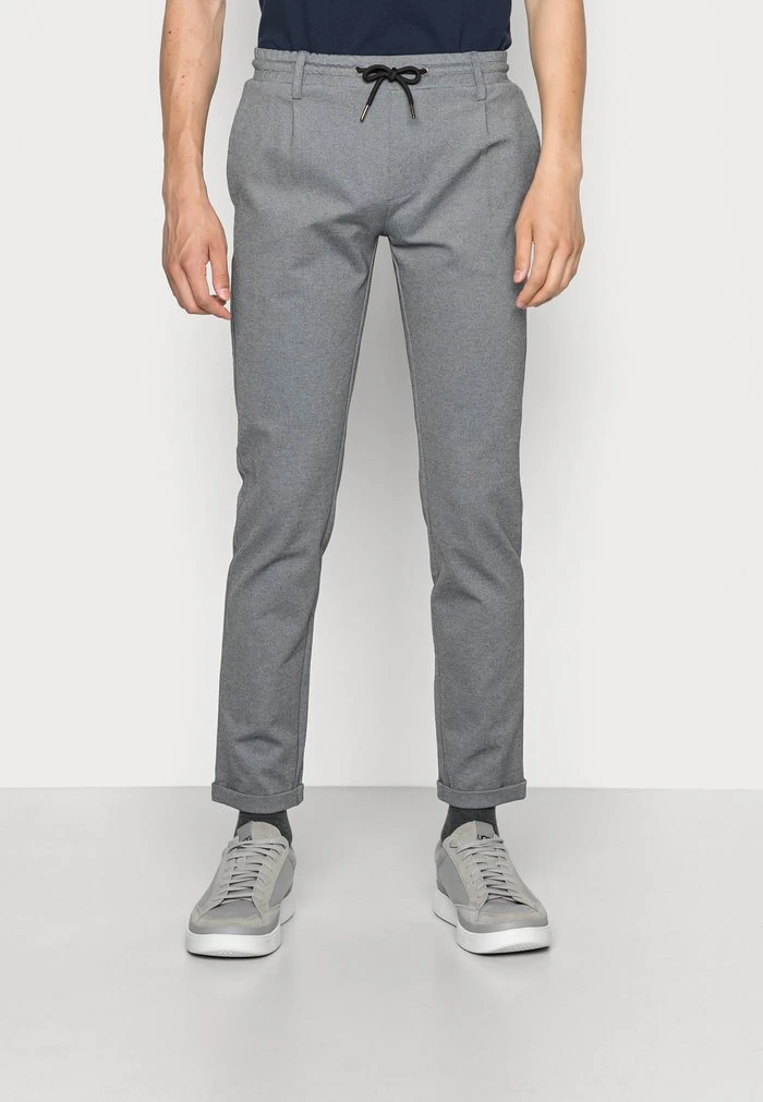 INDICODE JEANS EBERLEIN WITH ROLLED UP - Pantalon Classique - Grey Mix 1 INDICODE JEANS EBERLEIN WITH ROLLED UP - Pantalon Classique - Grey Mix