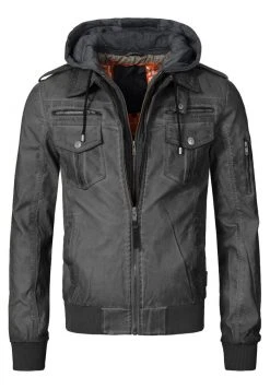 INDICODE JEANS AARON - Veste En Similicuir - Raven -INDICODE Boutique de5b68fbe3f3488a9e090f771150b271